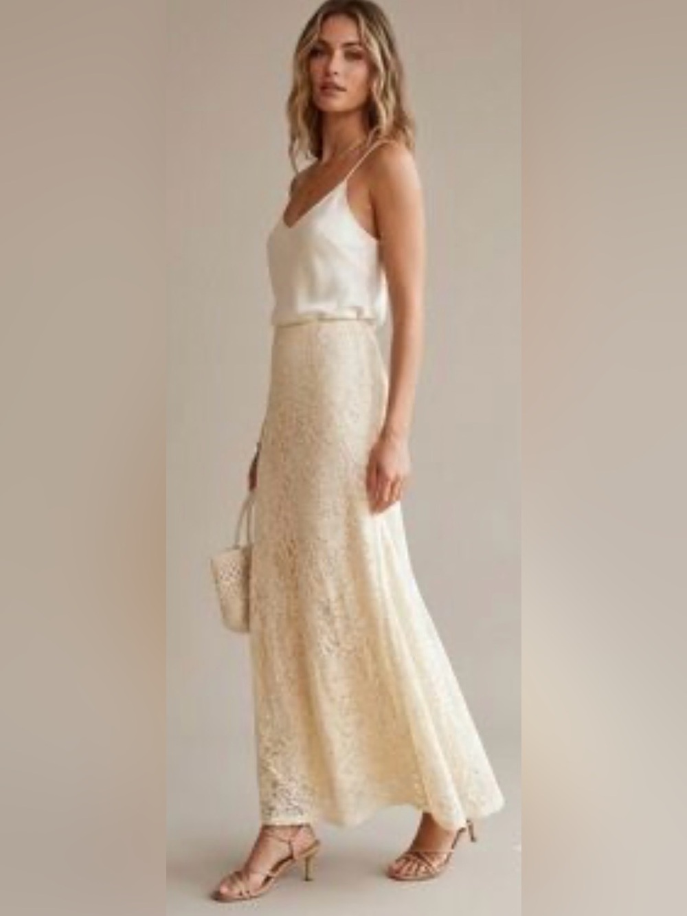 NWT Jason Wu Cream Lace Maxi Skirt SzS